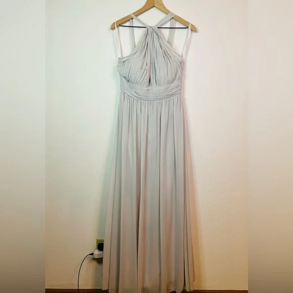 Revelry | Dresses | Revelry Brooklyn Chiffon Dress Light Grey Silver 8 |  Poshmark